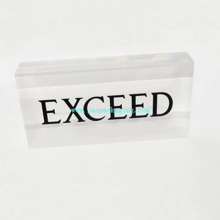 Clear Acrylic LOGO Block Brand Stand